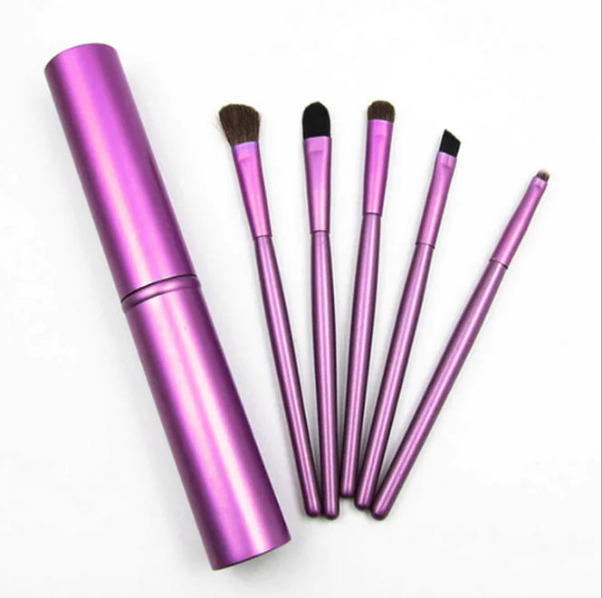 Portable Makeup Brush Set with 5 Eye Brushes
